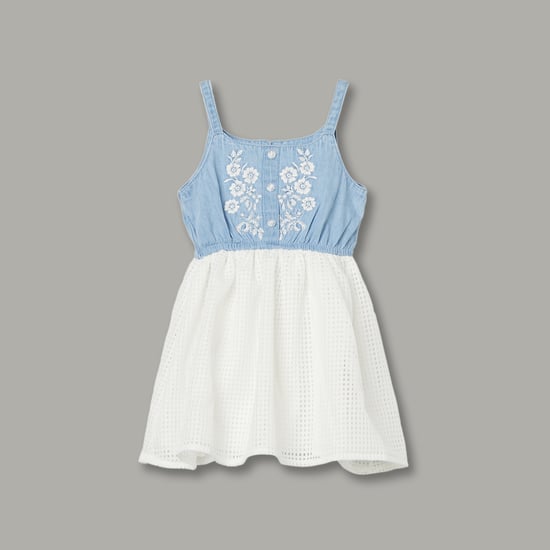 JUNIORS Girls Embroidered A-line Dress