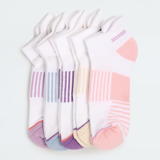 Women Striped Secret Length Socks - Pack of 5