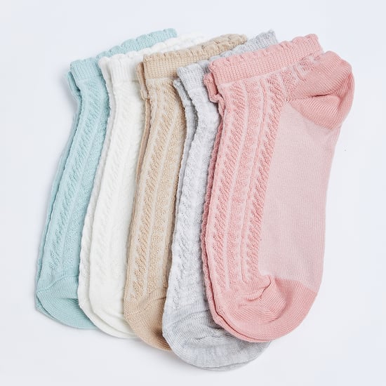 Women Textured No Show - Pack of 5