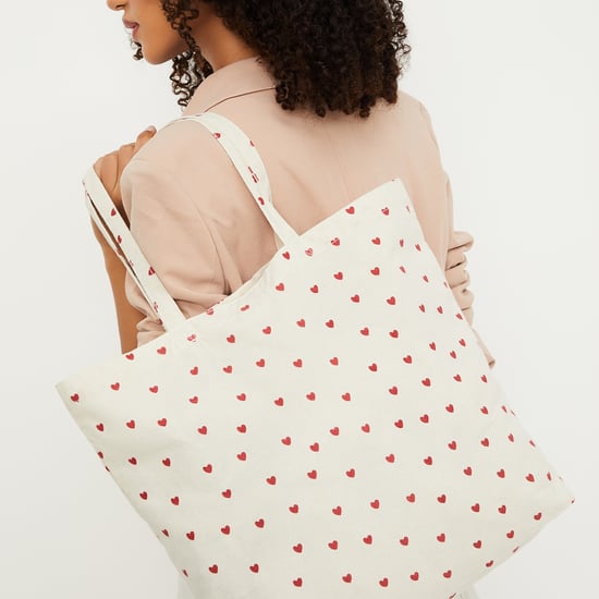 Women Heart Print Foldable Shopper Bag