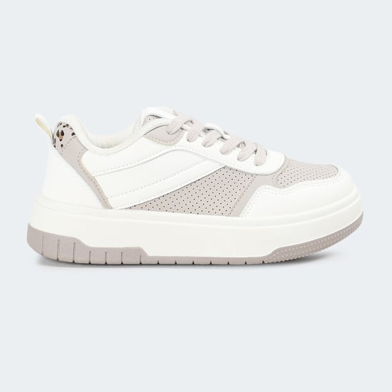 Women Colourblock Perforations Sneakers