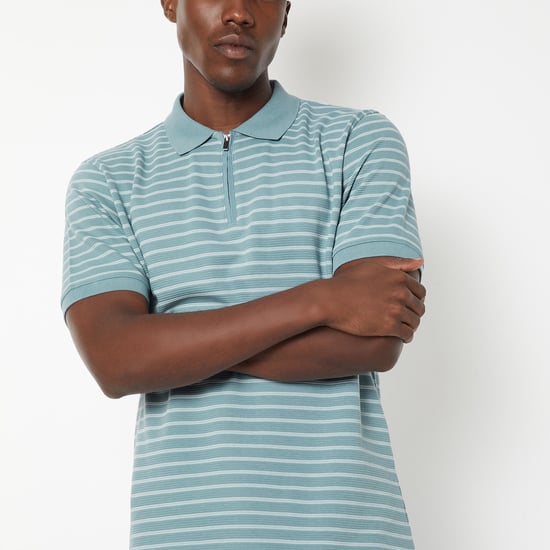 Buy Men Striped Polo T-shirt Online at just Rs. 799.0