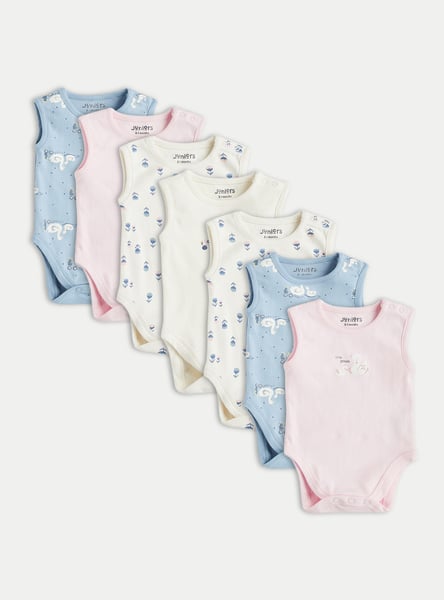 Juniors Printed Sleeveless Bodysuit - Set of 7