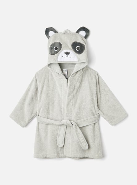 Juniors Panda Hooded Bath Robe with Tie-Up Belt