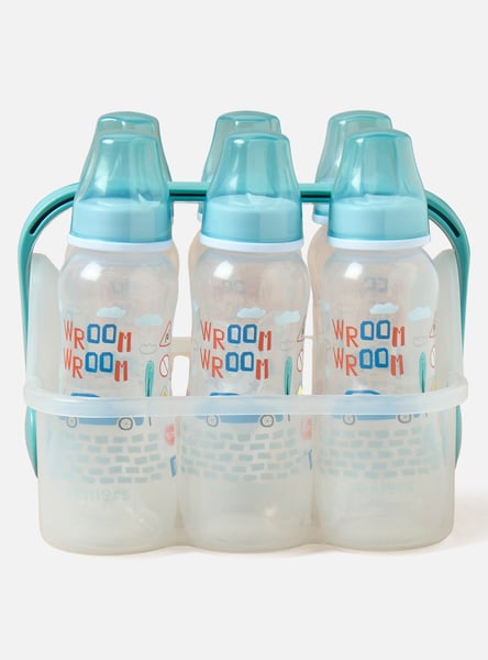 Juniors 6-Piece Printed Feeding Bottle and Basket Set