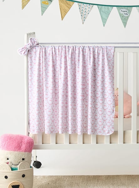 Juniors Floral Print Swaddle Blanket with Headband