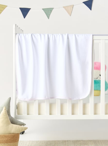 Juniors Solid Receiving Blanket with Piping - 80x80 cm