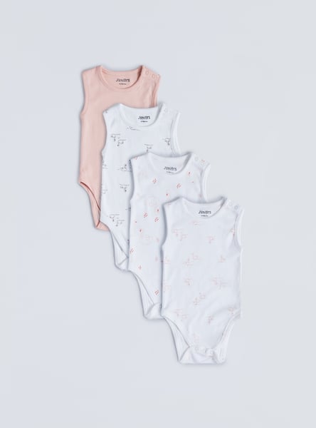 Juniors Printed Sleeveless Bodysuit - Set of 5