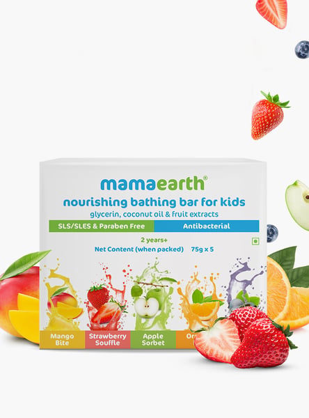 Mamaearth Nourishing Bathing Bar for Kids - 75 g - Pack of 5