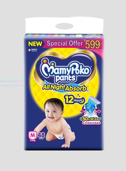 Mamypoko Pants Standard All Night Absorb Size  M - 48 Pcs