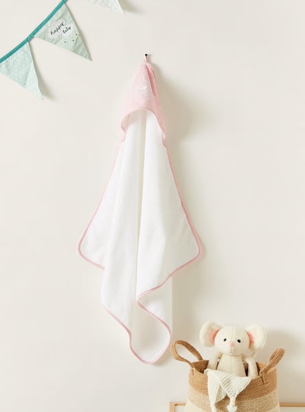 Giggles Embroidered Hooded Towel - 75x75 cms