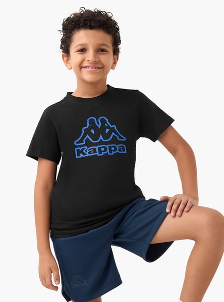 Kappa Logo Print T-shirt with Short Sleeves and Crew Neck