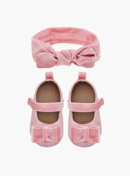 Juniors Bow Detail Booties and Headband Set