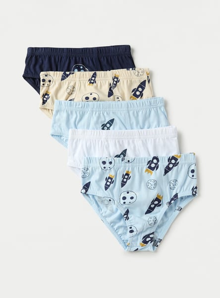 Juniors Space NightPrint Briefs - Set of 5