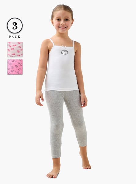 Juniors Cat Print Vests - Pack of 3