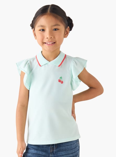 Juniors Ruffle Collared Top