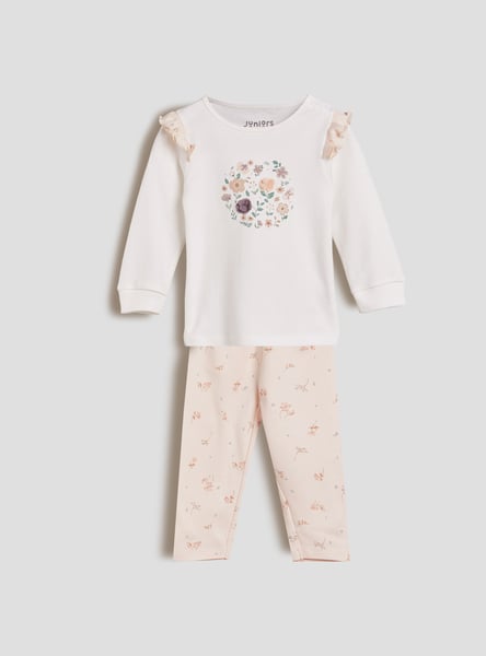 Juniors Printed T-shirt with Pyjama Set
