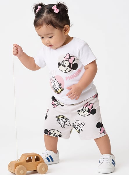 Juniors Minnie & Daisy Print T-shirt and Shorts Set