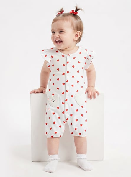 Juniors Heart Print Rompers