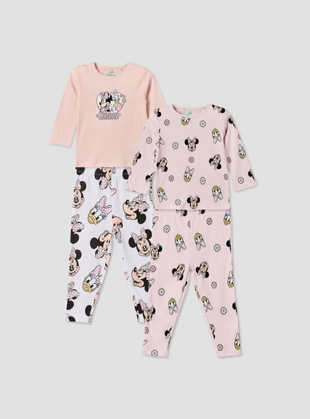 Juniors Minnie Mouse & Daisy Duck Print T-shirt & Pyjama Sets - Pack of 2