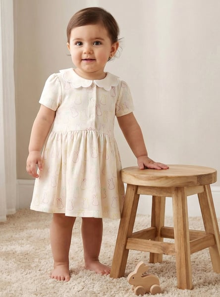 Juniors Bunny Print A-line Dress