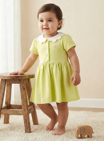 Juniors Scalloped Collar A-line Dress