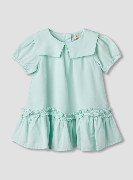 Juniors Drop Waist Dress with Ruffle Hem