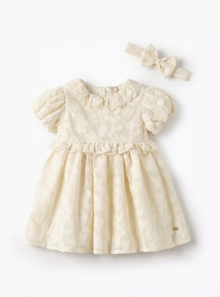 Giggles Applique A-line Dress with Hairband