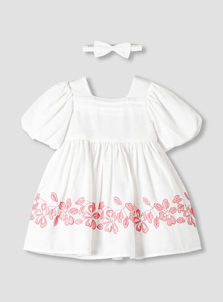 Giggles Embroidered A-line Dress with Headband