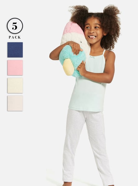 Juniors Lace Trim Camisoles - Pack of 5