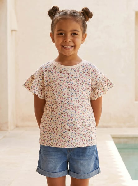 Juniors Floral Print Top