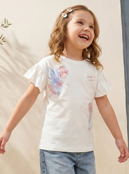 Juniors Fairy Print Top