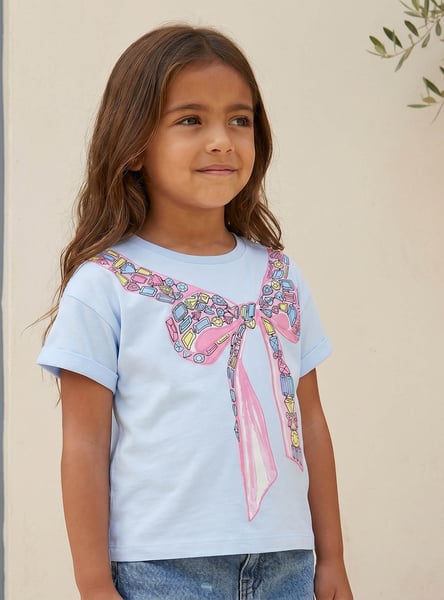 Juniors Bow Print T-shirt