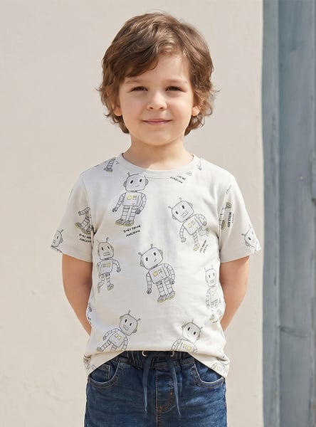 Juniors Robot Print T-shirt