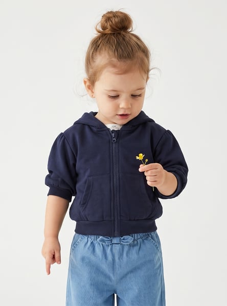 Juniors Solid Hooded Sweatshirt