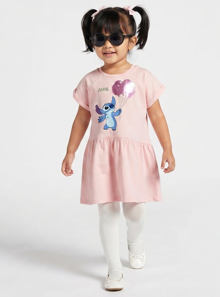 Juniors Stitch Print A-Line Dress