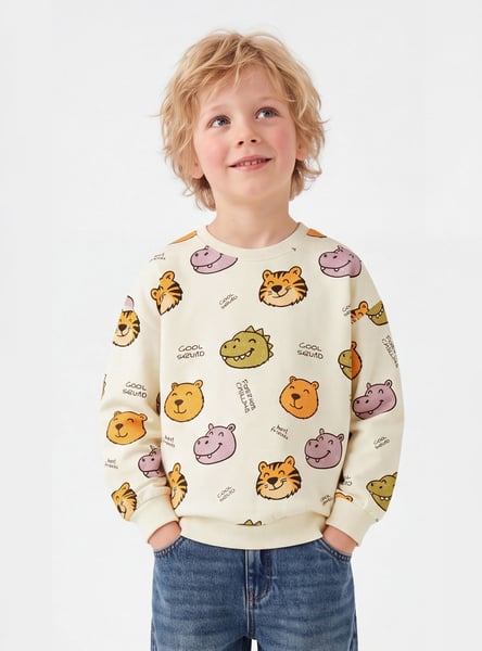 Juniors Wild Animals Print Sweatshirt