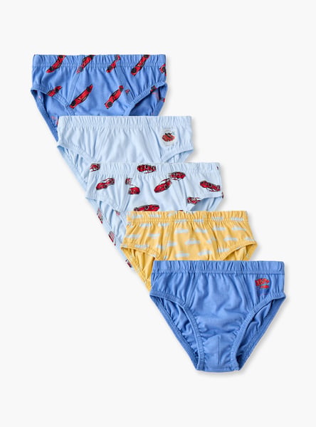 Juniors Racing Car Print Briefs - Pack of 5