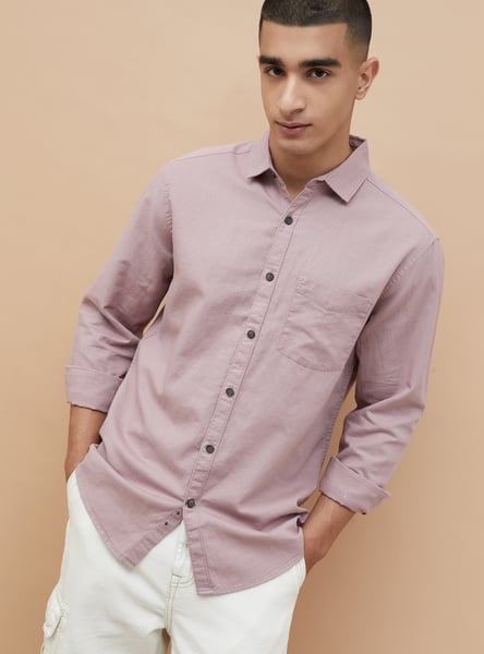 FAME FOREVER Solid Slim Fit Shirt