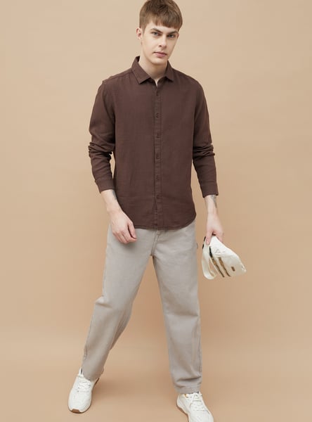 DENIMIZE Textured Regular Fit Shirt