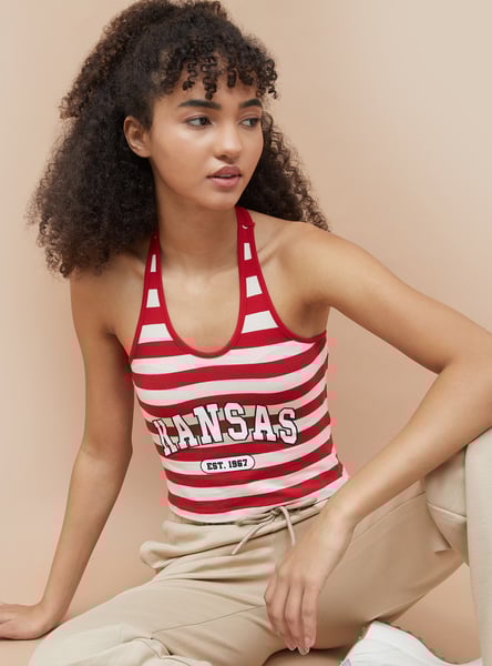 KAPPA Striped Halter Neck Crop T-shirt