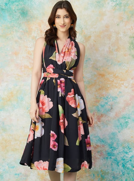 MELANGE Floral Print A-line Kurta