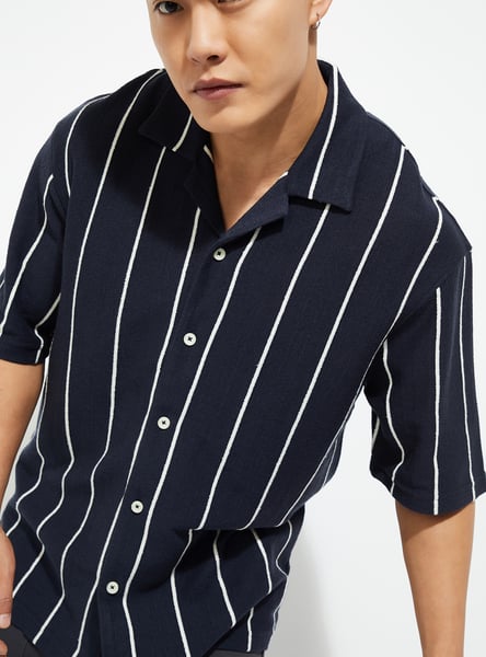 Buy URB_N Men Striped Relaxed Fit Shirt Online at just Rs. 999.0