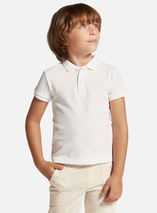 Juniors Solid Polo T-shirt