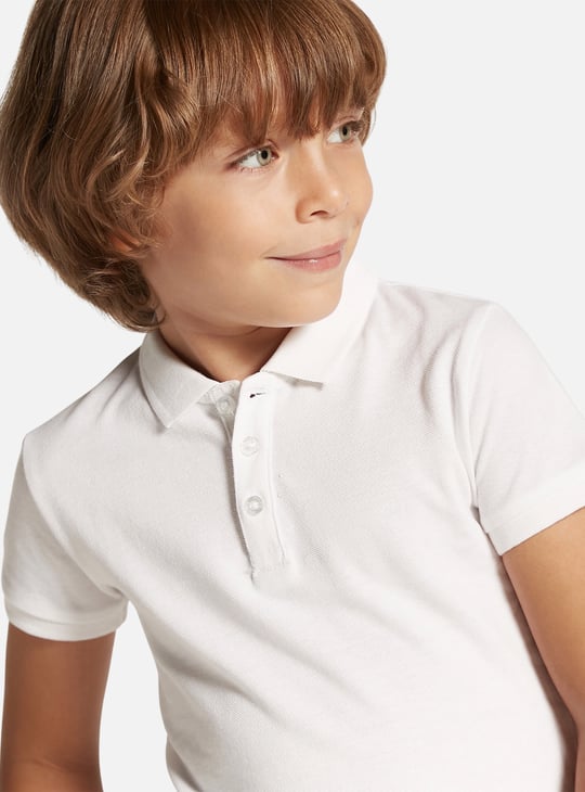 Juniors Solid Polo T-shirt