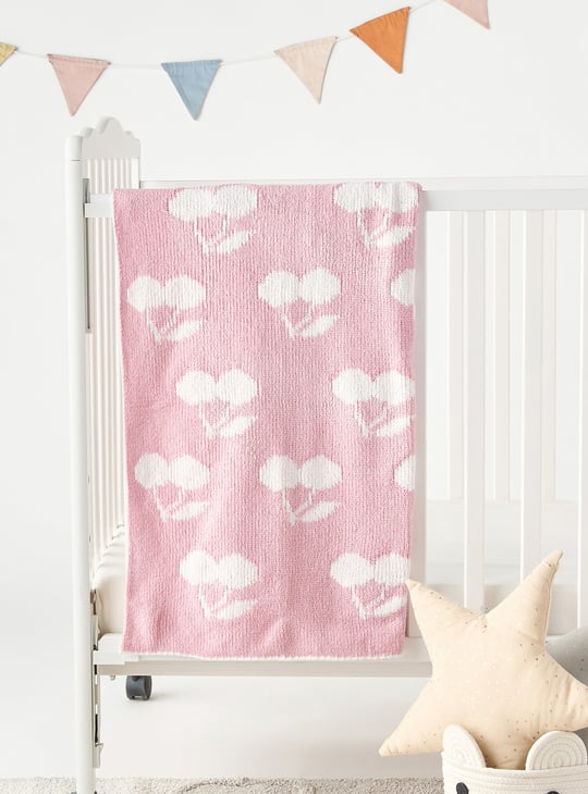 Juniors All-Over Cherry Print Raschel Blanket - 75x100 cm