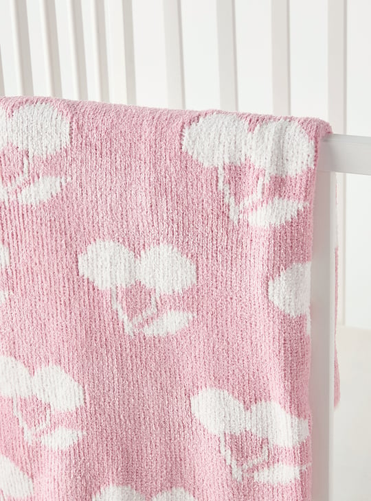 Juniors All-Over Cherry Print Raschel Blanket - 75x100 cm