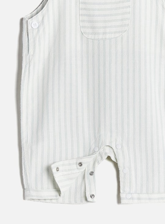 Juniors Solid Shirt and Striped Romper Set