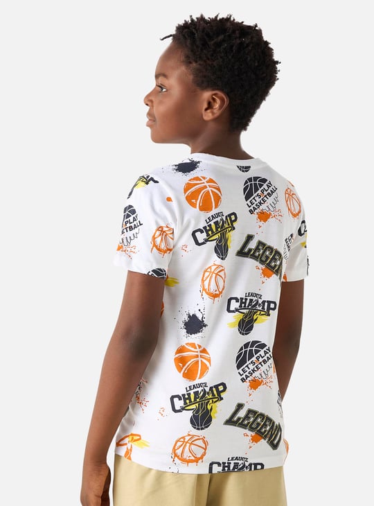 Juniors 3-Piece Printed T-shirt and Shorts Set