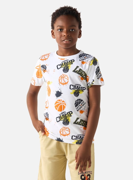 Juniors 3-Piece Printed T-shirt and Shorts Set